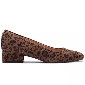 New Easy Spirit Jane Eflex Leopard Suede Block Heel Pumps Sz 8